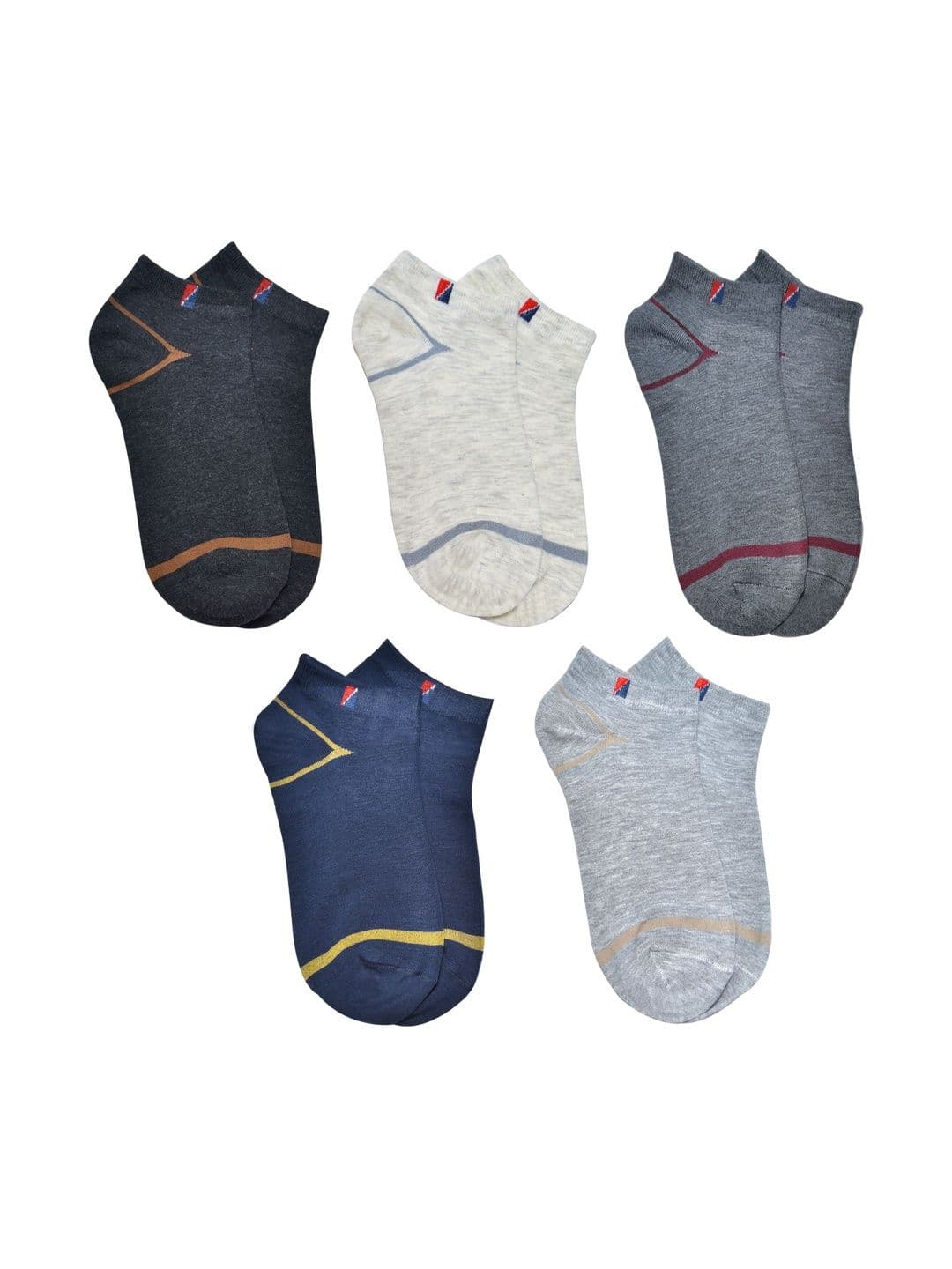 VIPUN Men Pack of 5 Cotton Patterned Shoe Liners Socks - view 1