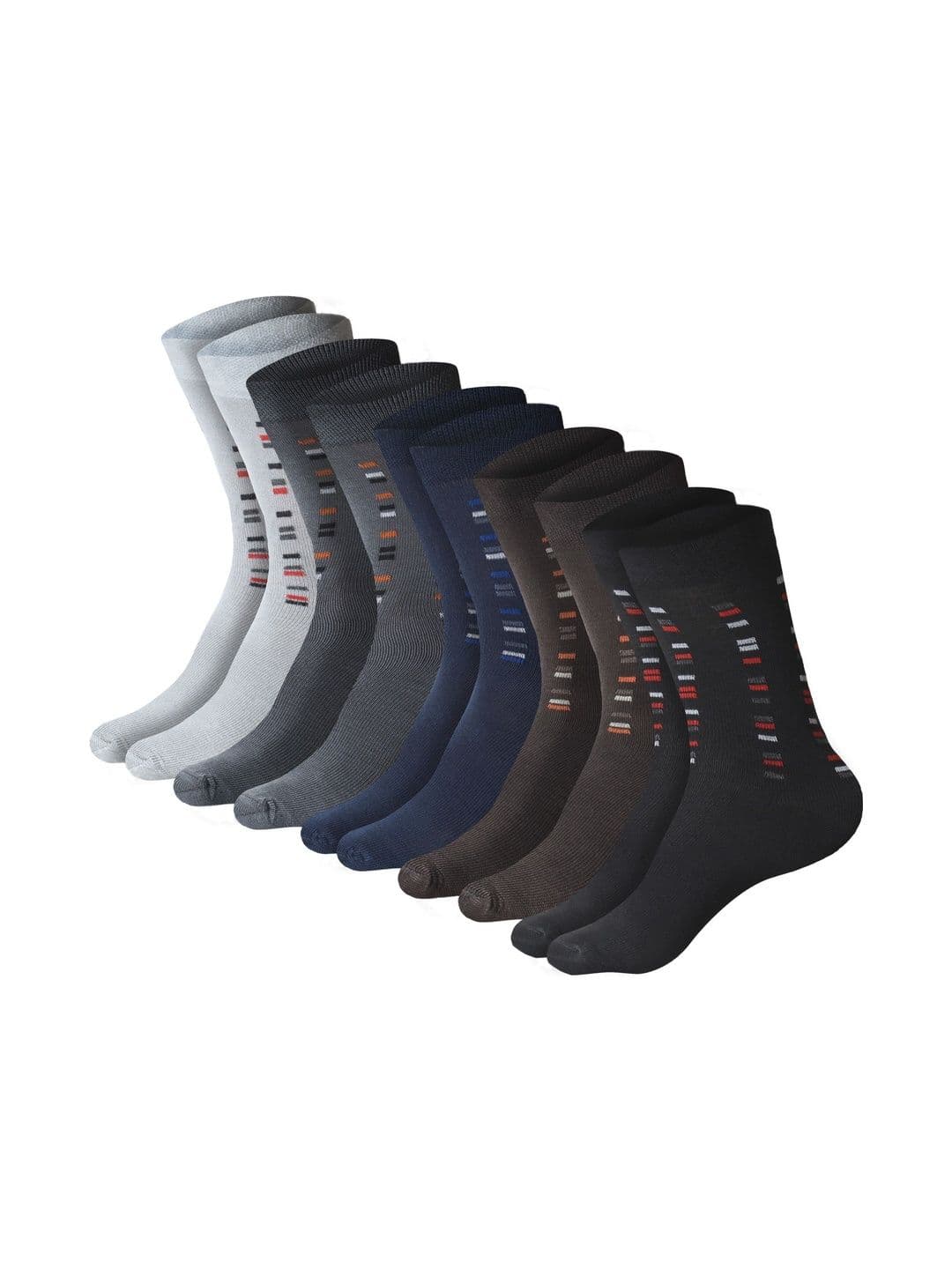 GARUN Men Pack of 5 Cotton Patterned Calf Length Socks - view 1