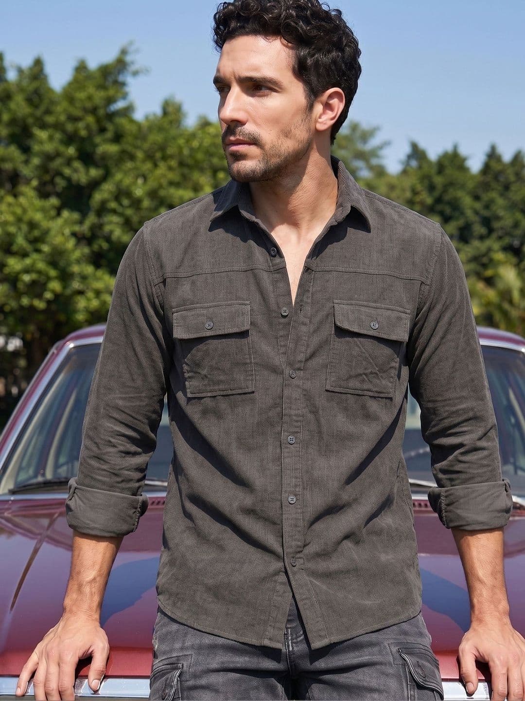 Indian Needle Men Cotton Classic Textured Casual Shirt - view 1