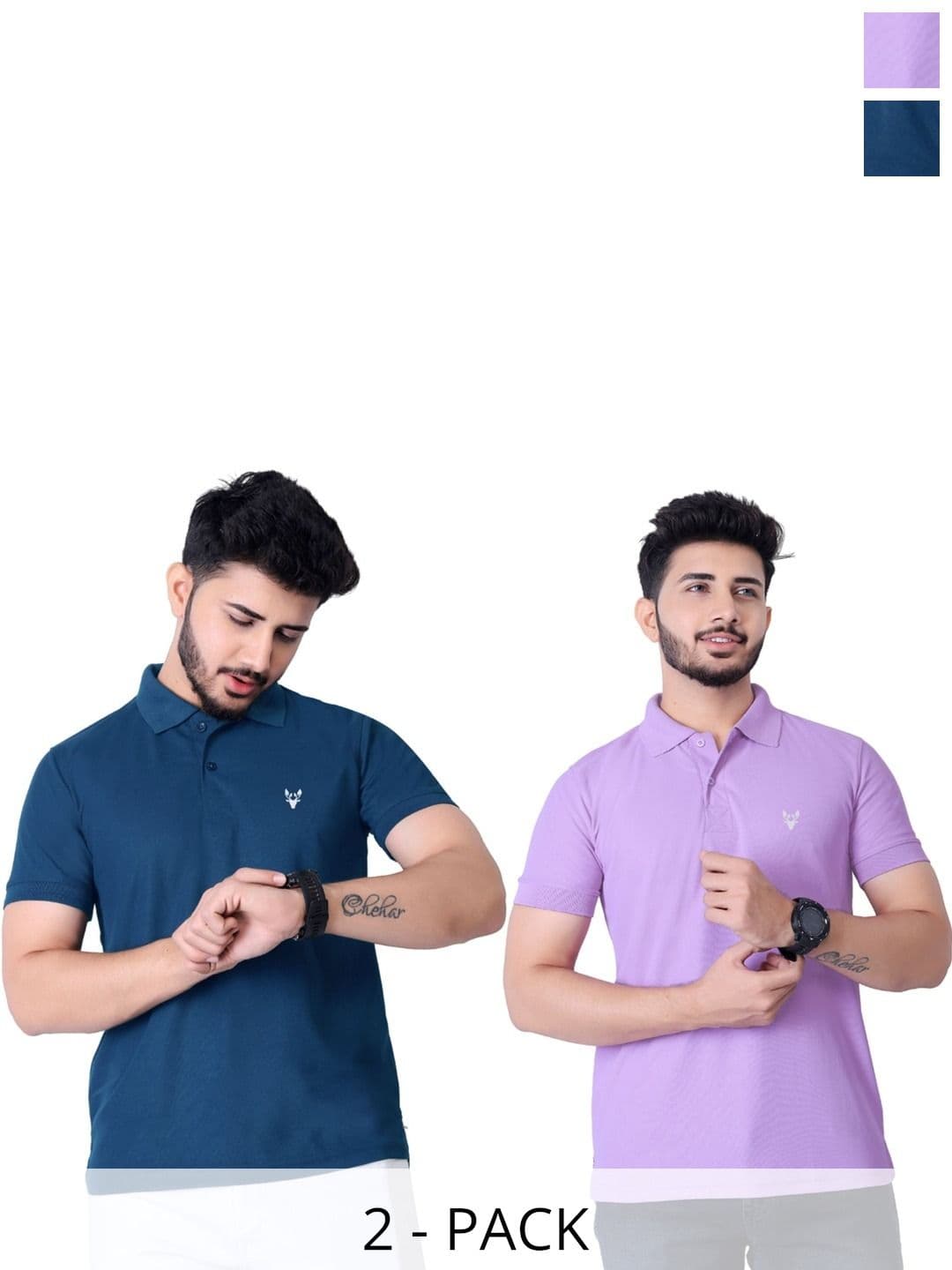 HERE&NOW Men Brand Logo 2 Polo Collar Dri-FIT T-shirt - view 1