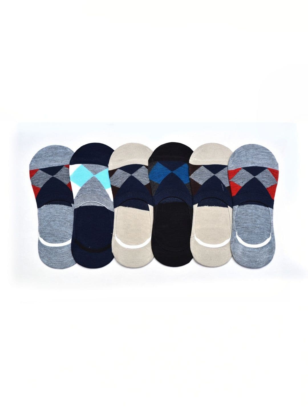 GARUN Unisex Pack of 6 Cotton Patterned Shoe Liners Socks - view 1