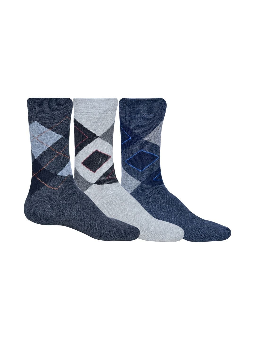 VIPUN Men Pack of 3 Patterned Calf Length Socks - view 1