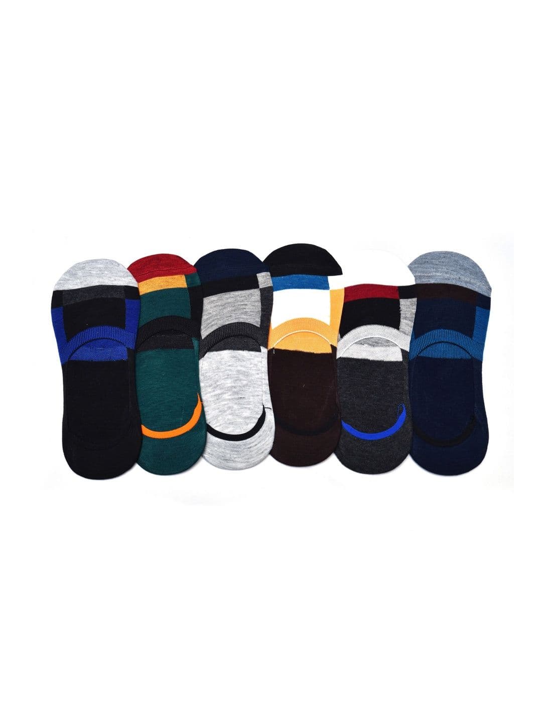 VIPUN Men Pack of 6 Cotton Colourblocked Shoe Liners Socks - view 1