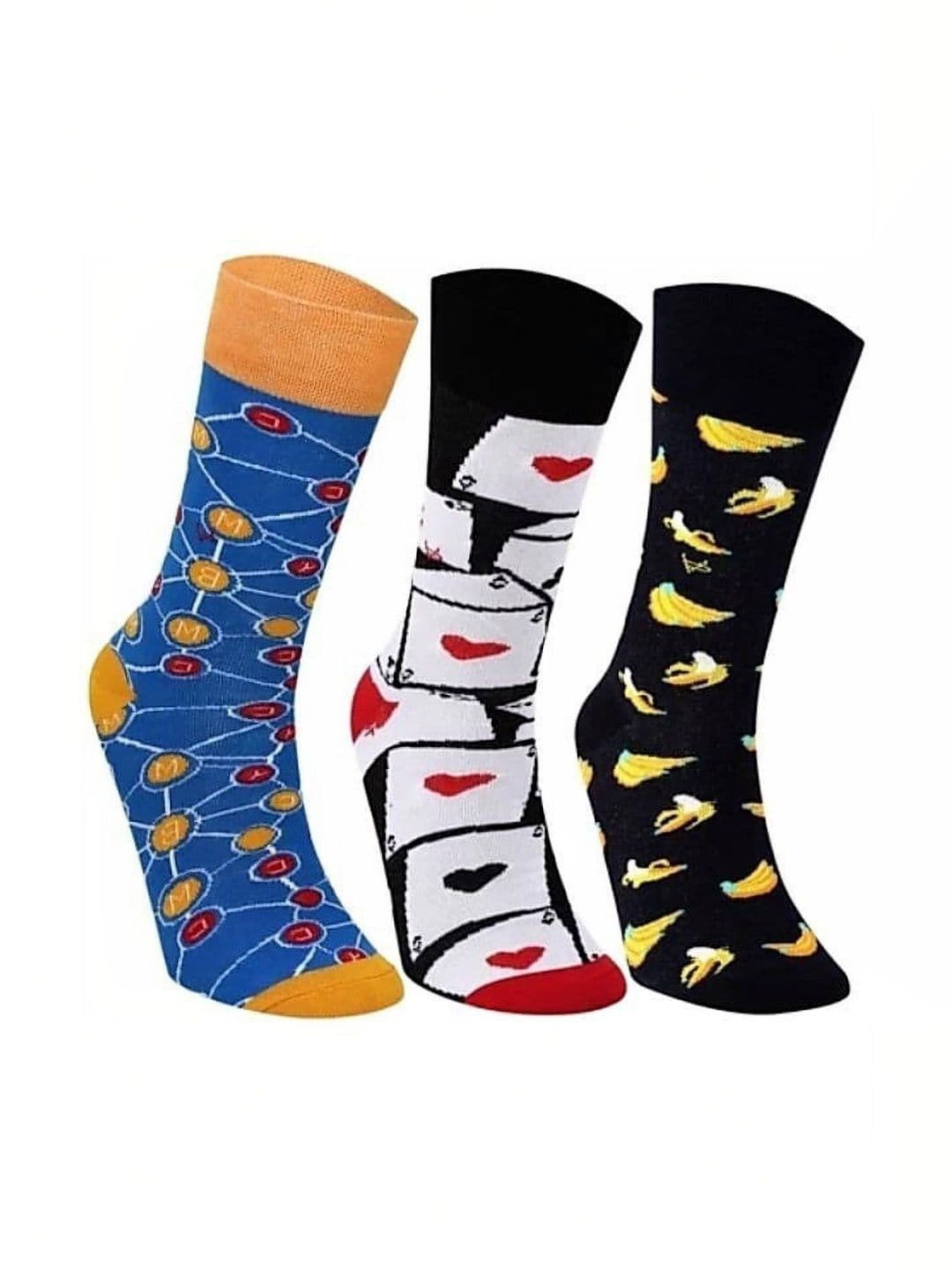 VIPUN Men Pack of 3 Cotton Patterned Calf Length Socks - view 1