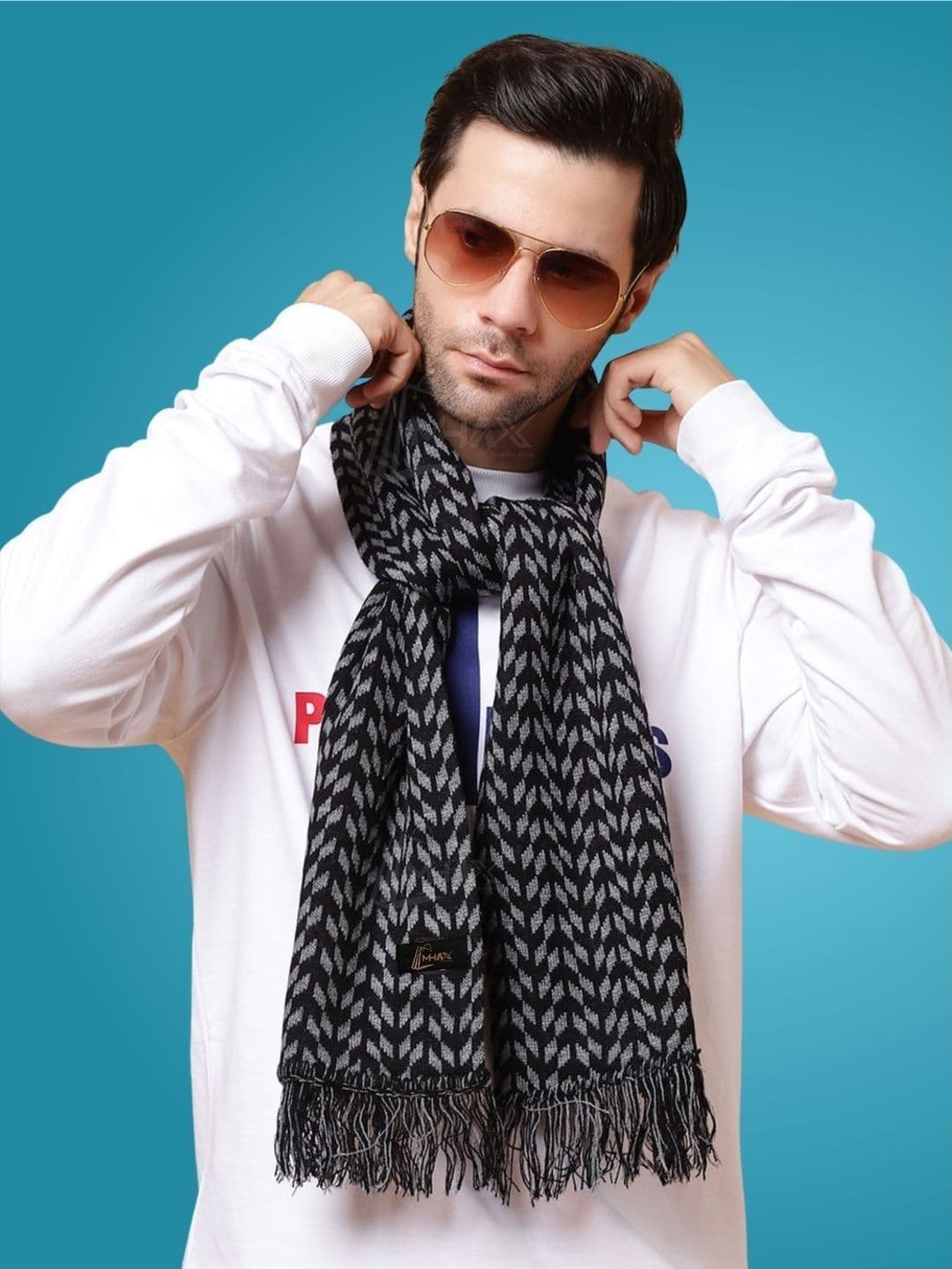 MHAX Men Patterned Merino Wool Mufflers - view 1