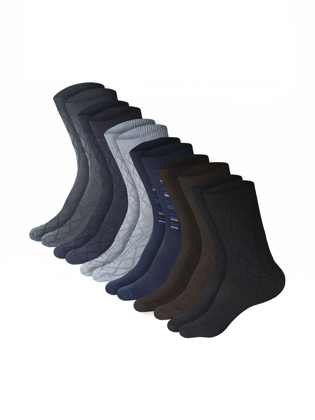 GARUN Men Pack of 5 Cotton Patterned Calf Length Socks - view 1