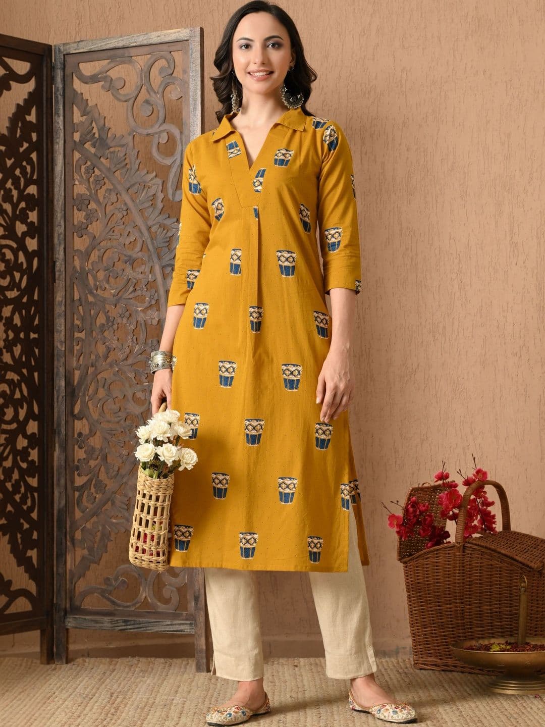 KALINI Women Ethnic Motifs Printed Indie Prints Kurta - view 1