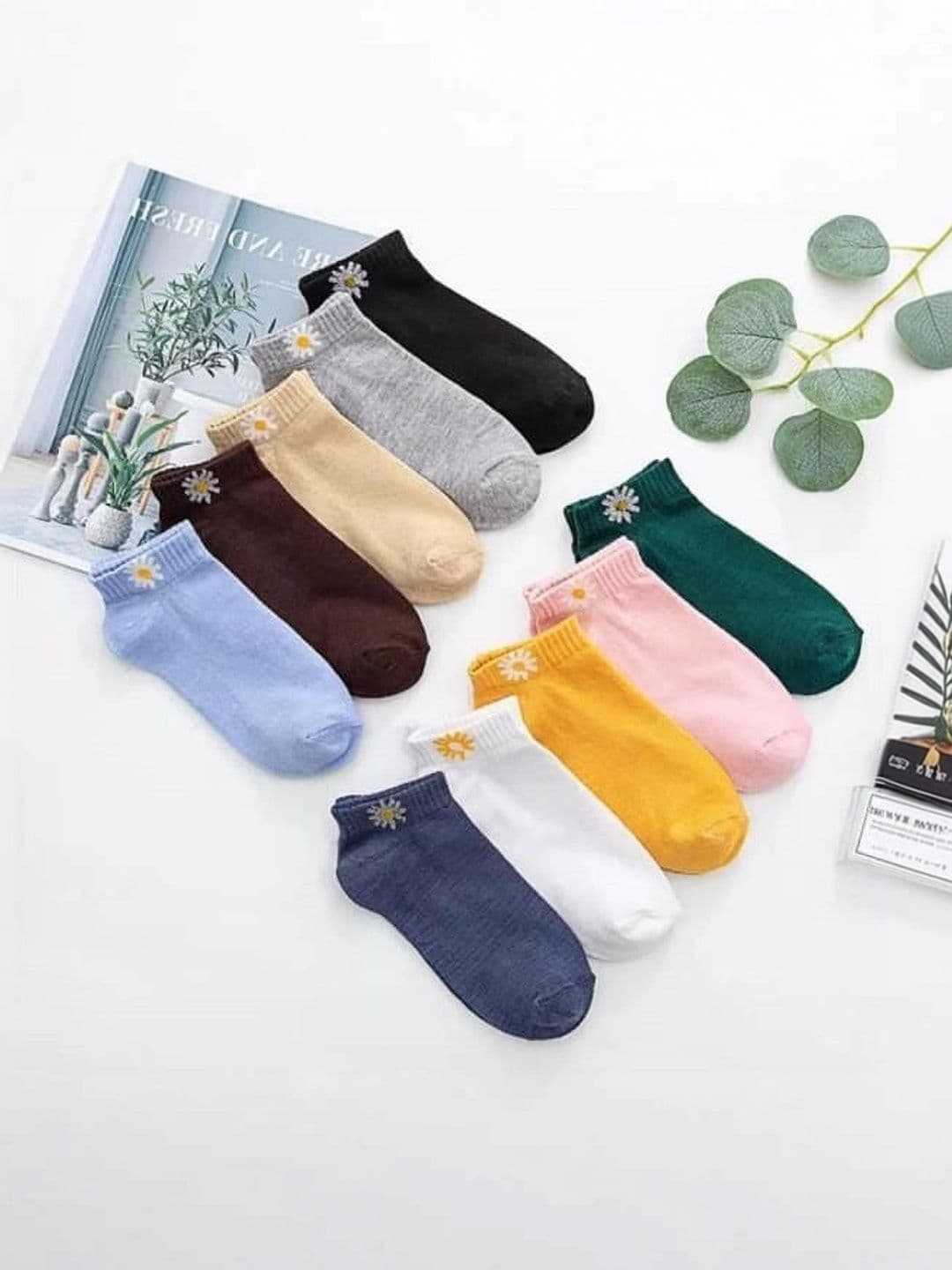 VIPUN Unisex Pack of 10 Cotton Patterned Ankle Length Socks - view 1