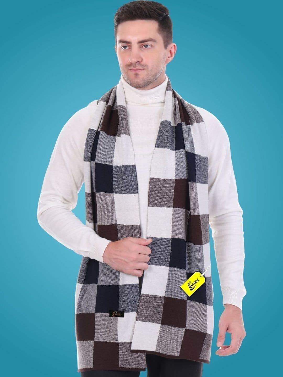 MHAX Men Checked Merino Wool Mufflers - view 1