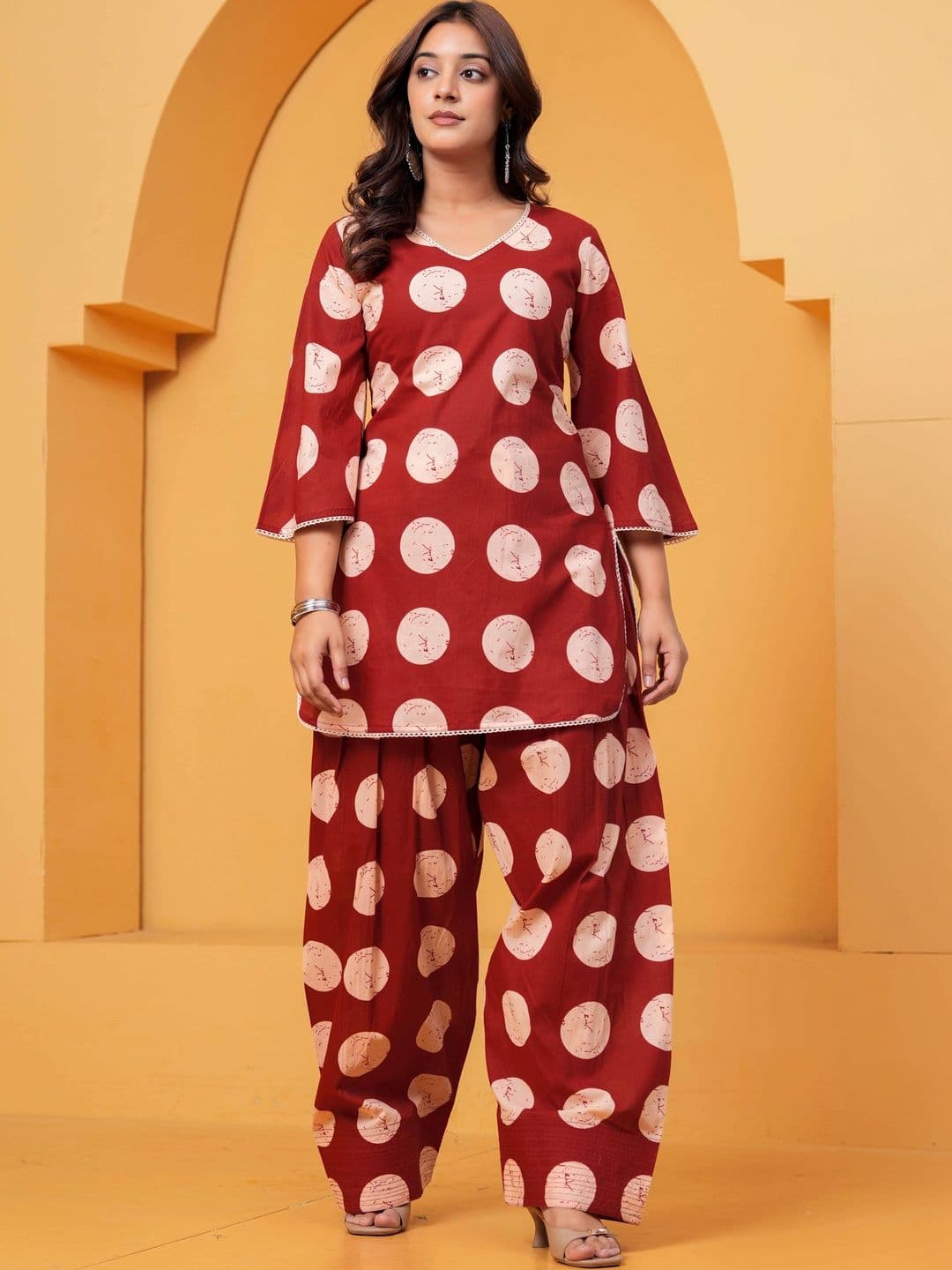 KALINI Women Ethnic Motifs Printed Regular Pure Cotton Kurta with Dhoti Pants - view 1