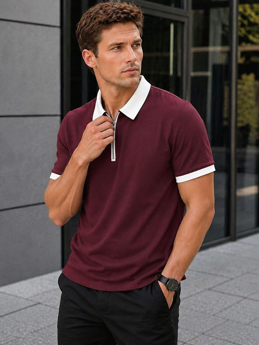 THE BEETEL HOUSE Men Polo Collar T-shirt - view 1