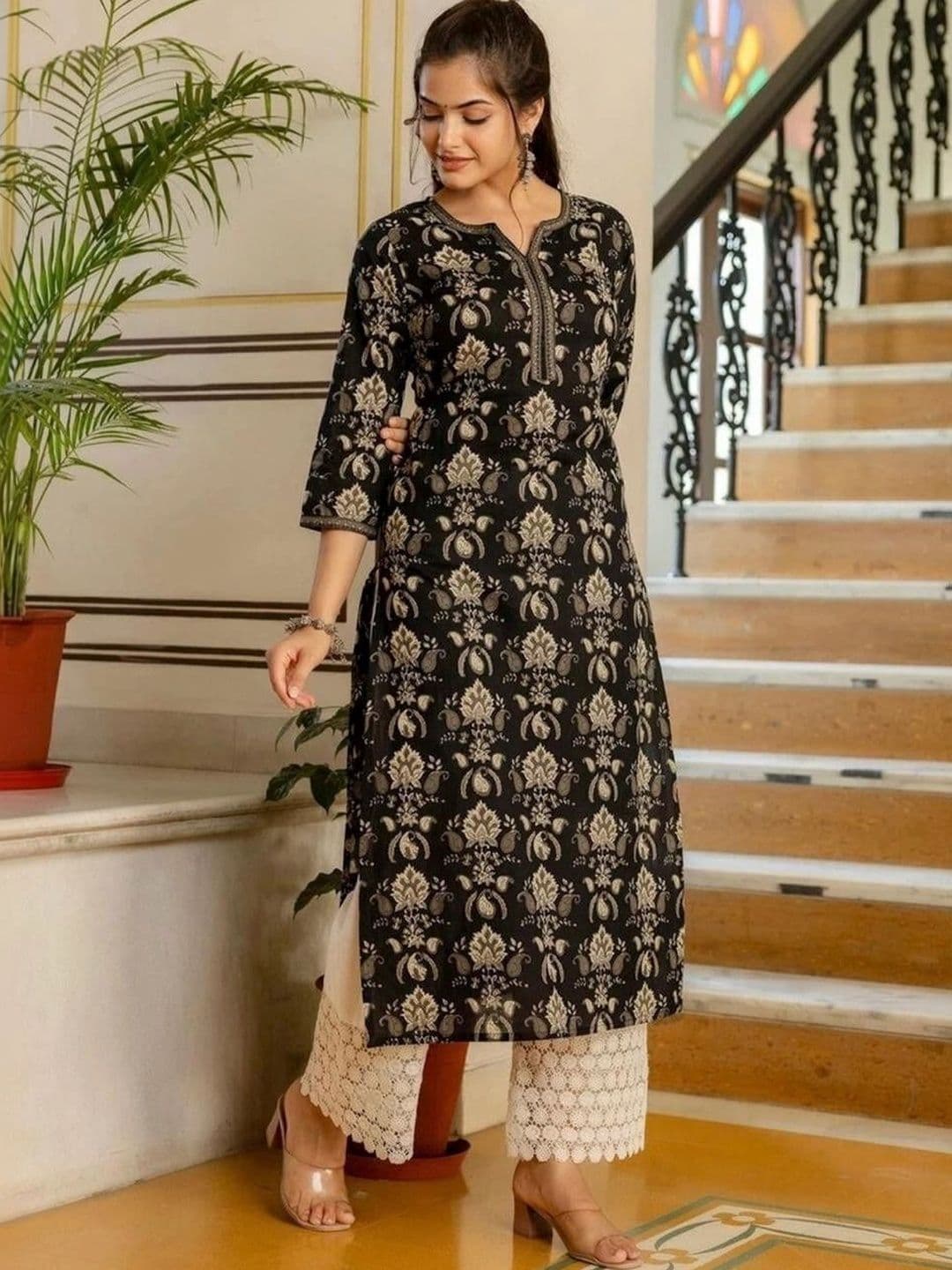 JIVANSH FAB Women Ethnic Motifs Printed Keyhole Neck Indie Prints Kurta - view 1