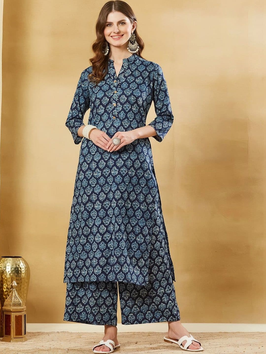 Anouk Rustic Women Ethnic Motifs Printed Regular Pure Cotton Kurta with Palazzos - view 1