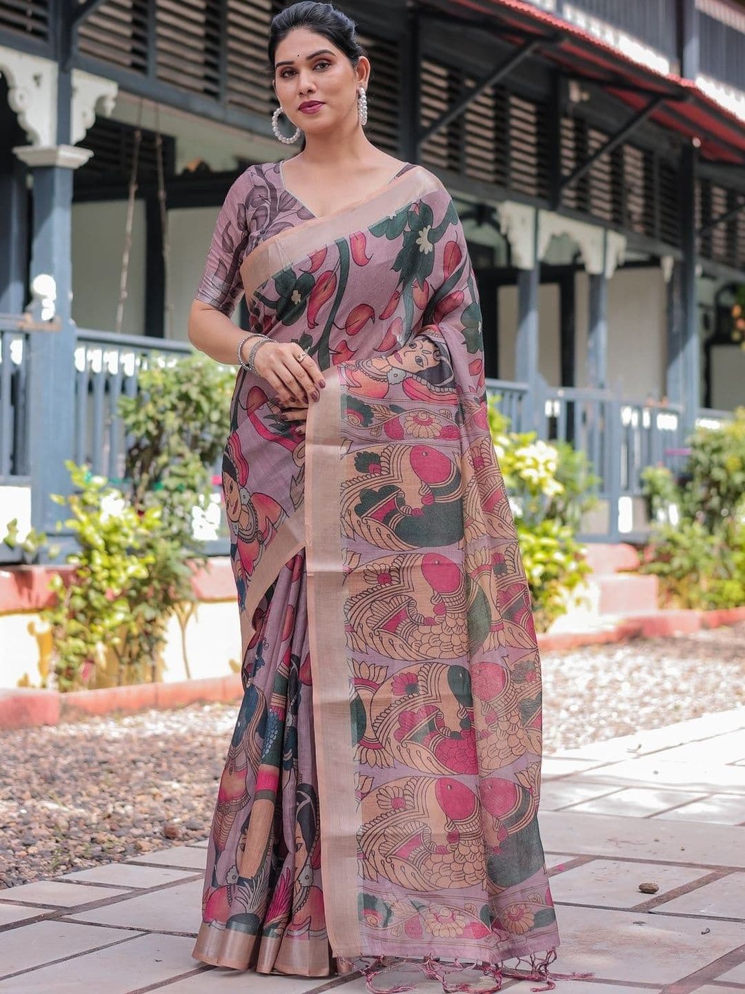 RAAS SHREE Kalamkari Pure Cotton Handloom Saree - view 1