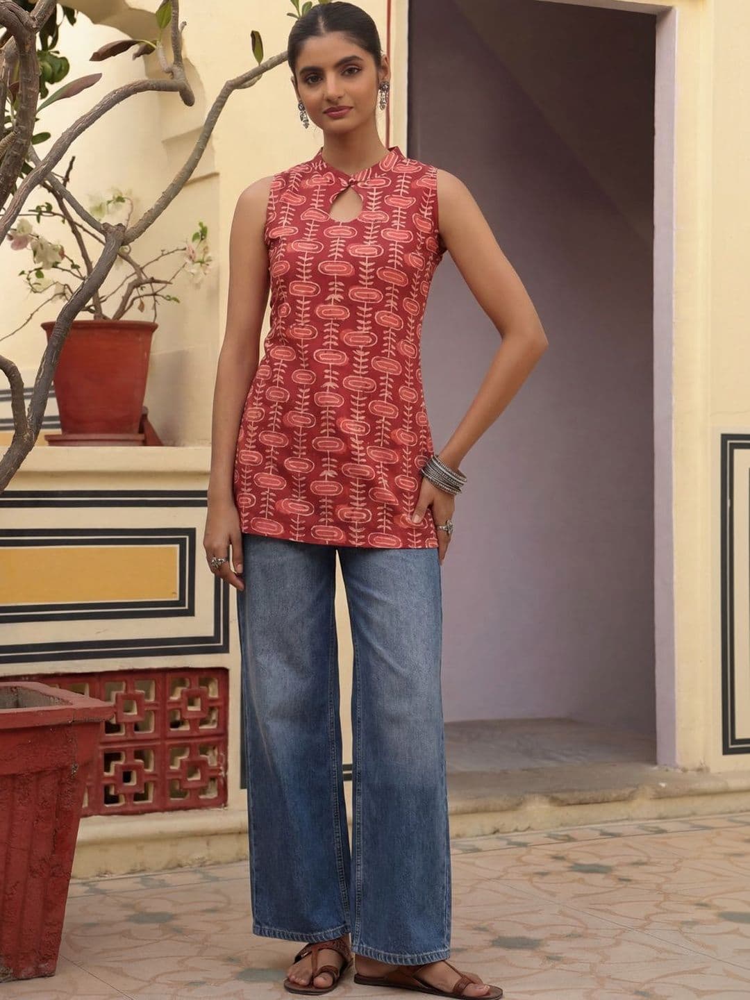 anayna Printed Pure Cotton Kurti - view 1