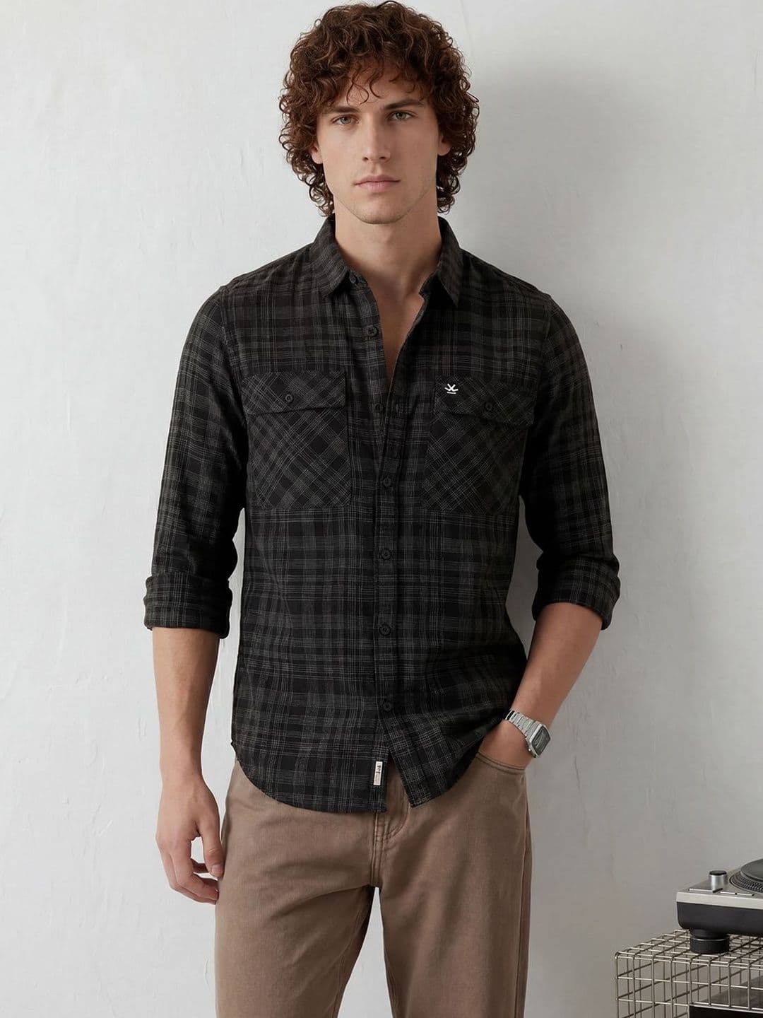 WROGN Men Slim Fit Checked Casual Shirt - view 1