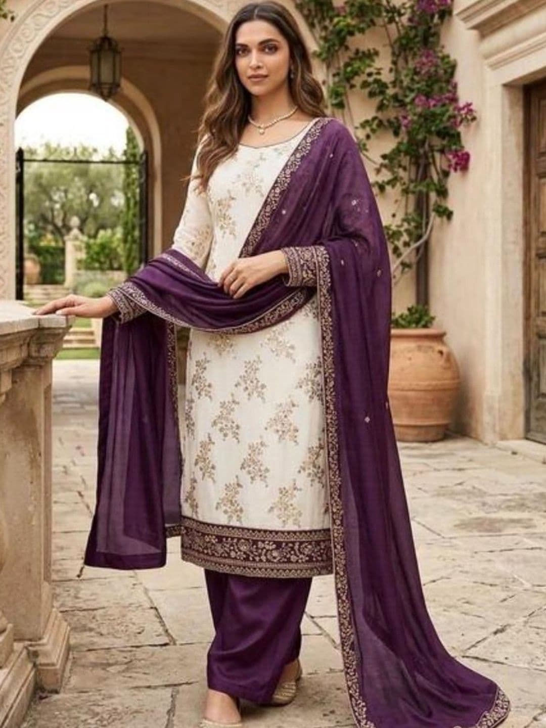 TRYSTON Embroidered Unstitched Dress Material - view 1