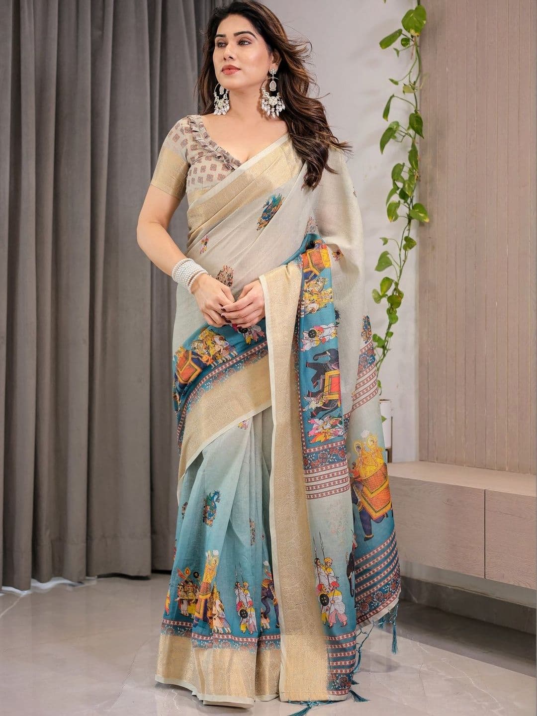 RAAS SHREE Ethnic Motifs Pure Cotton Handloom Saree - view 1