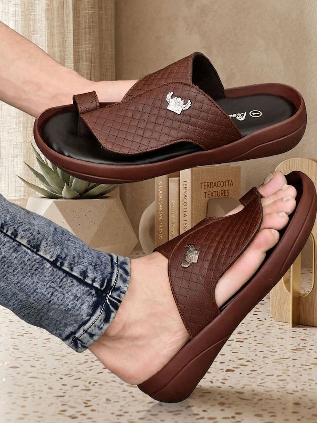 REAL BLISS Men Leather Slip-On Comfort Sandals - view 1