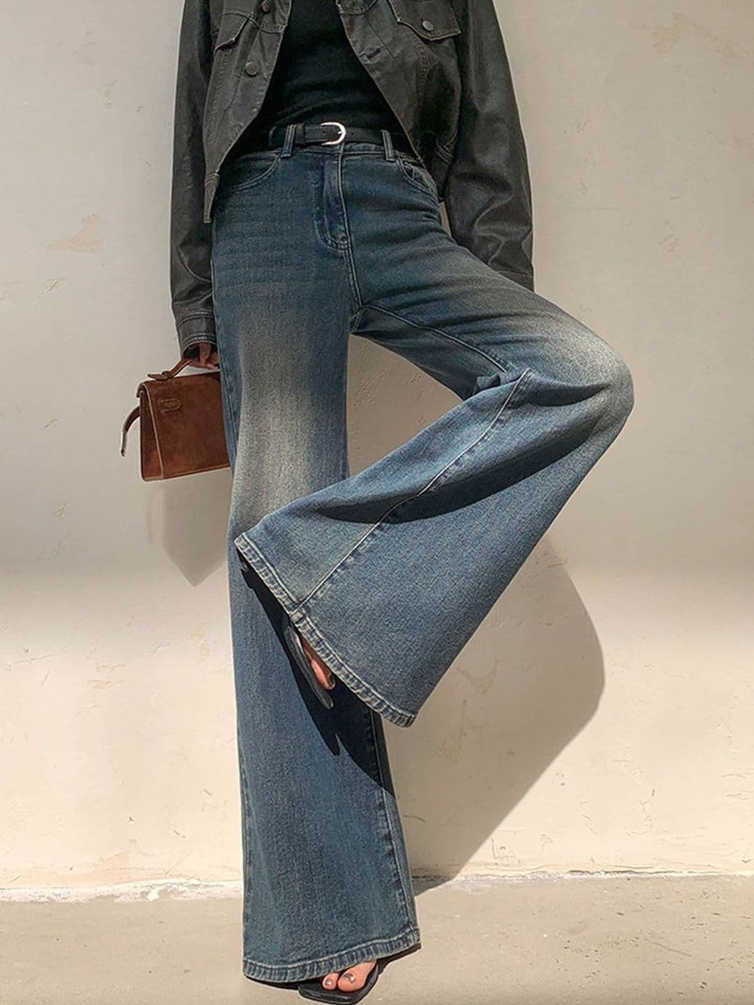 StyleCast Women Flared High-Rise Highly Distressed Denim Light Fade Jeans - view 1