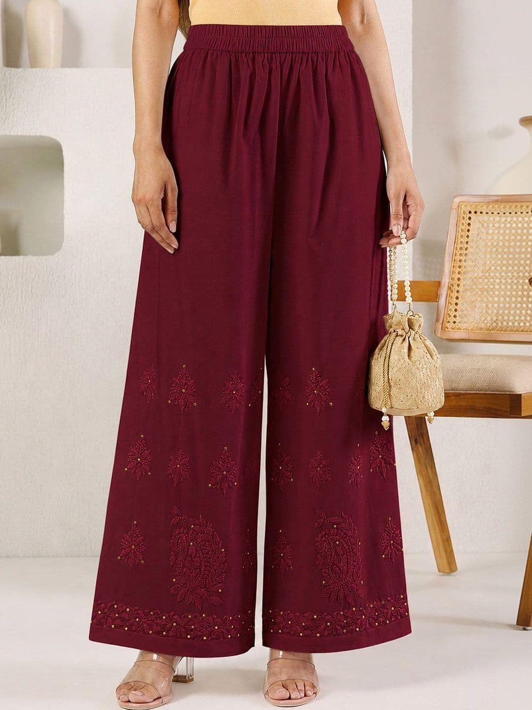 colorkosh Women Ethnic Motifs Embroidered Ethnic Palazzos - view 1