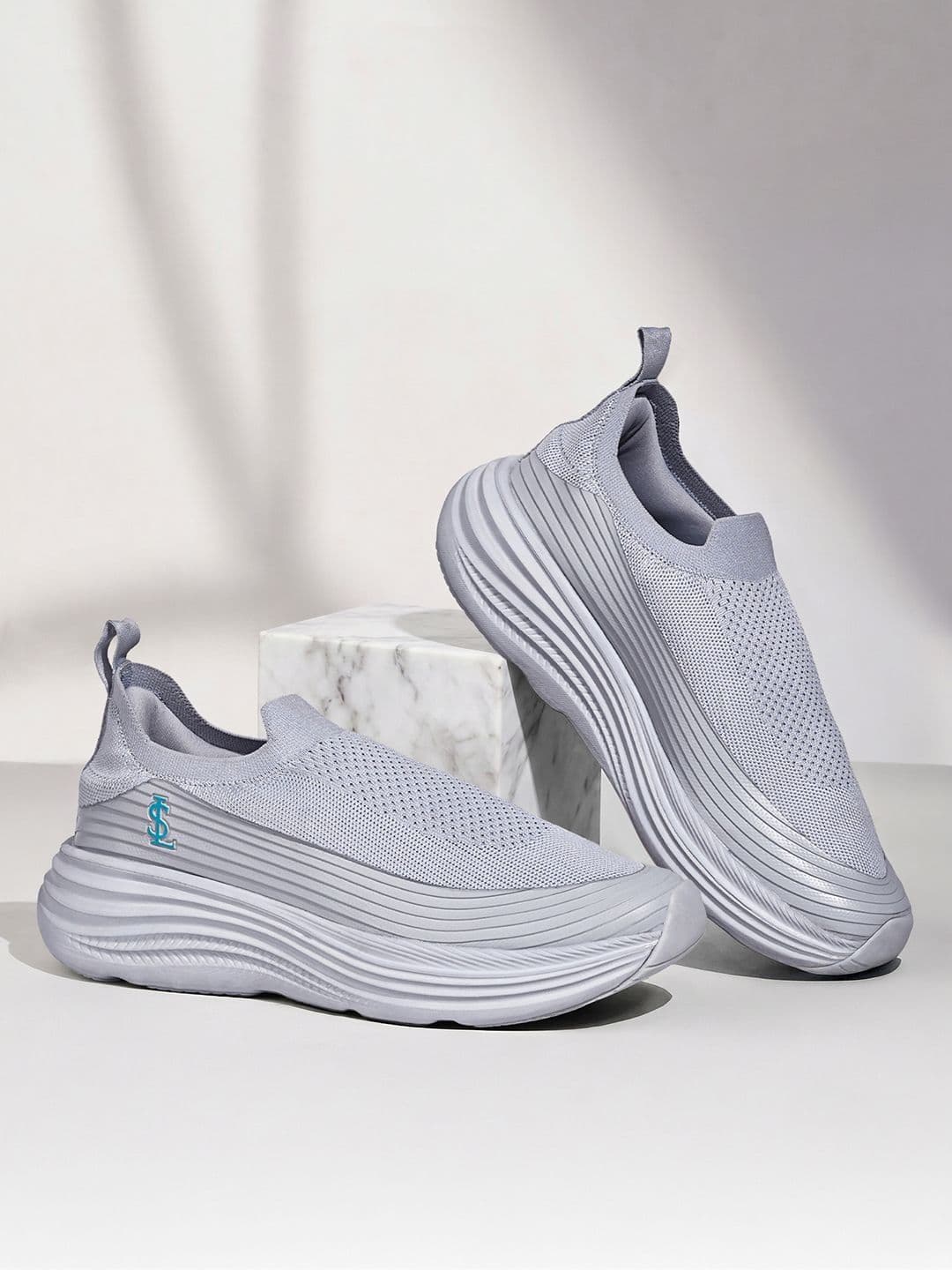 LOUIS STITCH Mens Storm Grey RISE X Ultra Lightweight Athleisure Slip On Shoes - view 1
