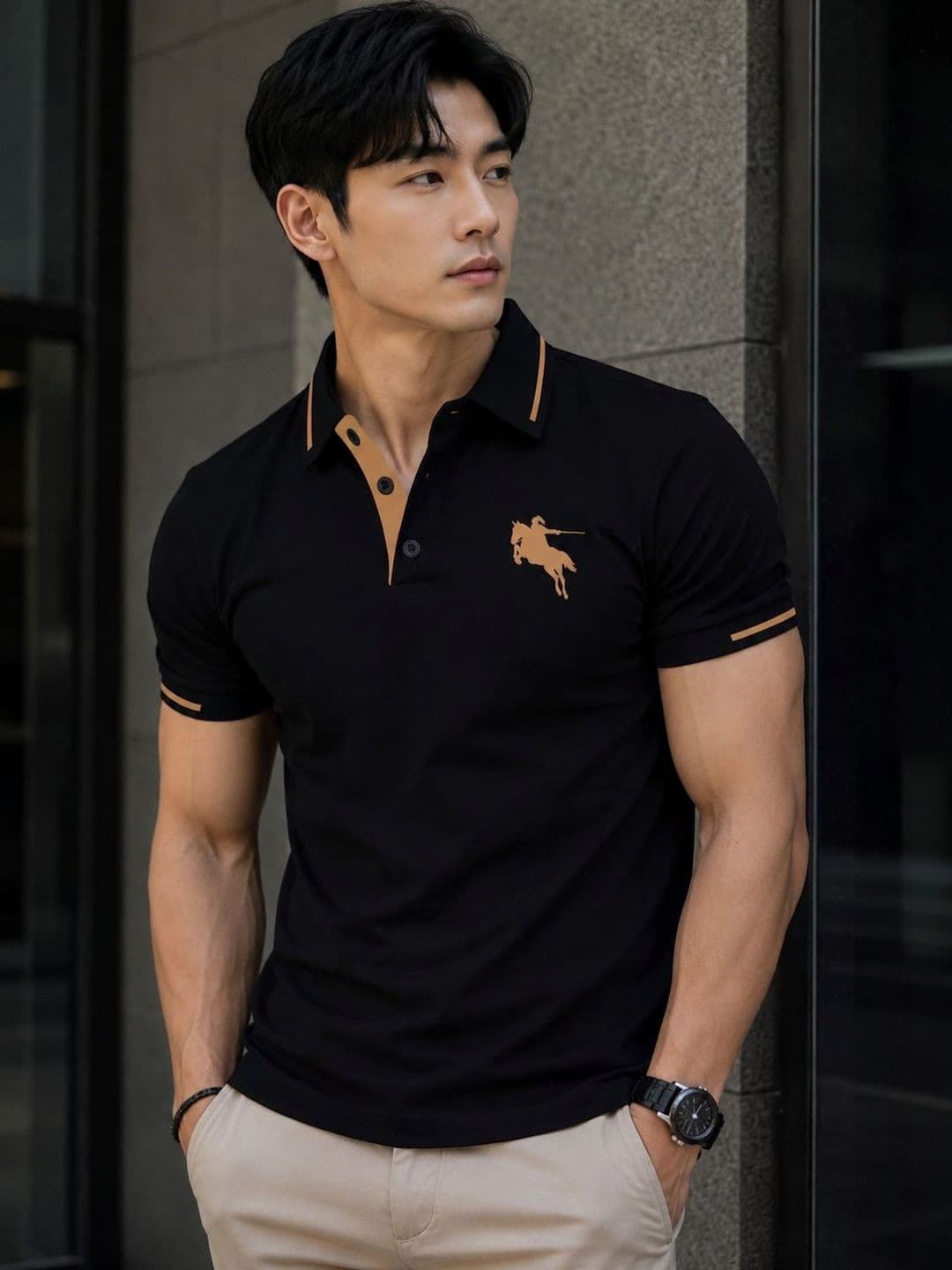Mast & Harbour Men Printed Polo Collar T-shirt - view 1