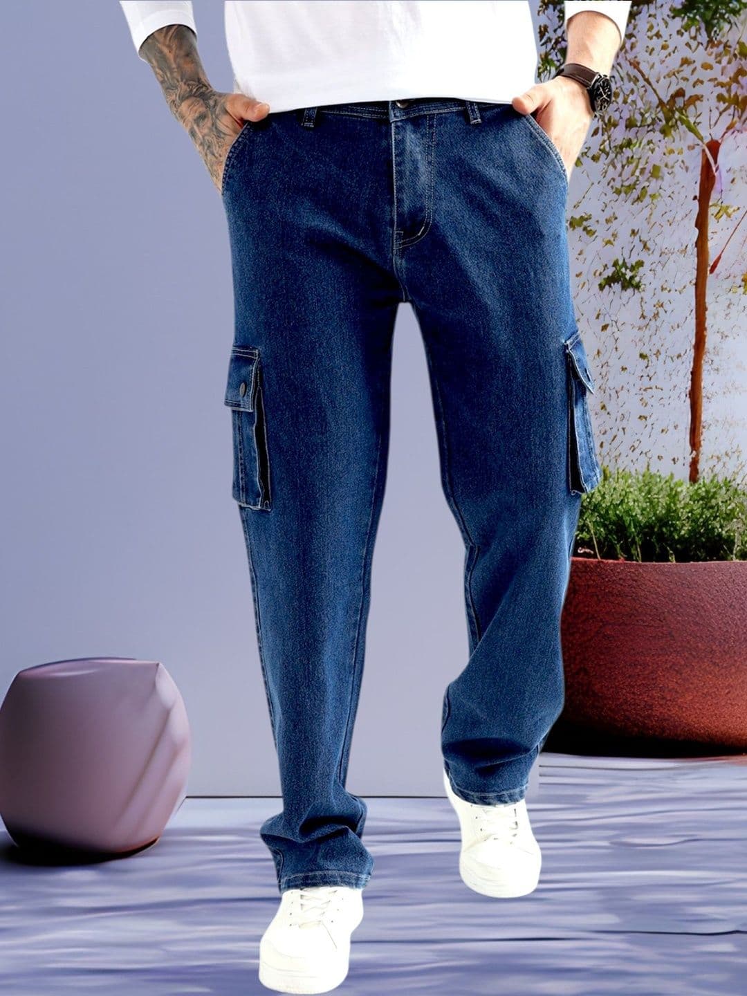 DENIMLOOK Men Relaxed Fit Mid-Rise Jeans - view 1