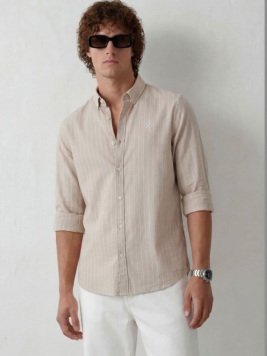 WROGN Men Slim Fit Striped Casual Shirt - view 1
