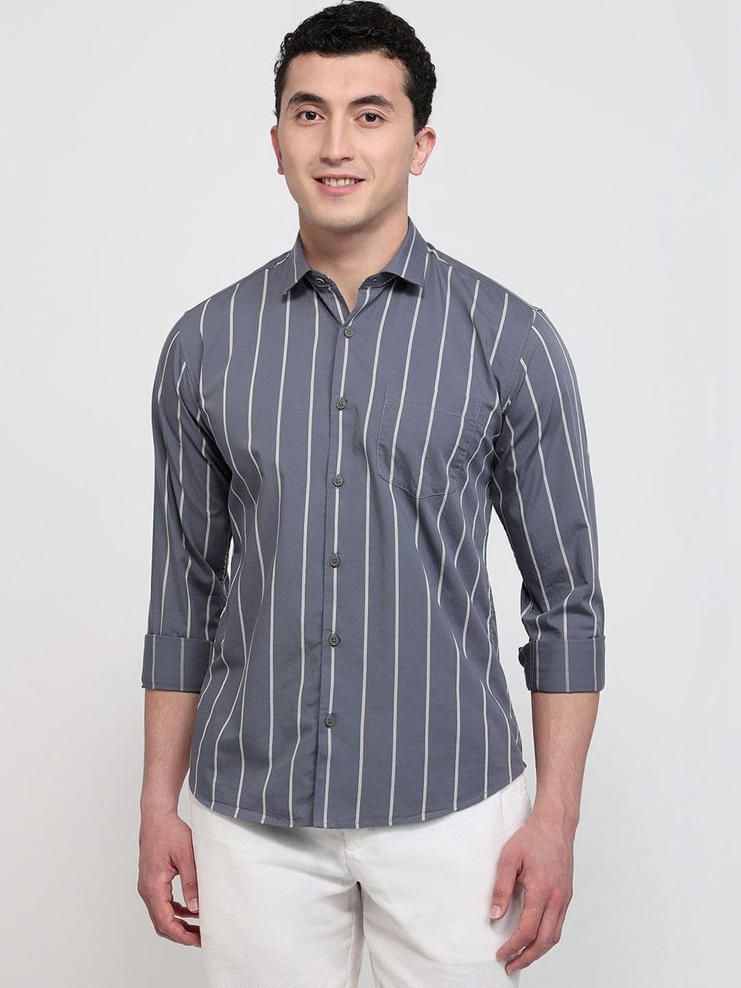 Park Avenue Men Slim Fit Striped Casual Shirt - view 1