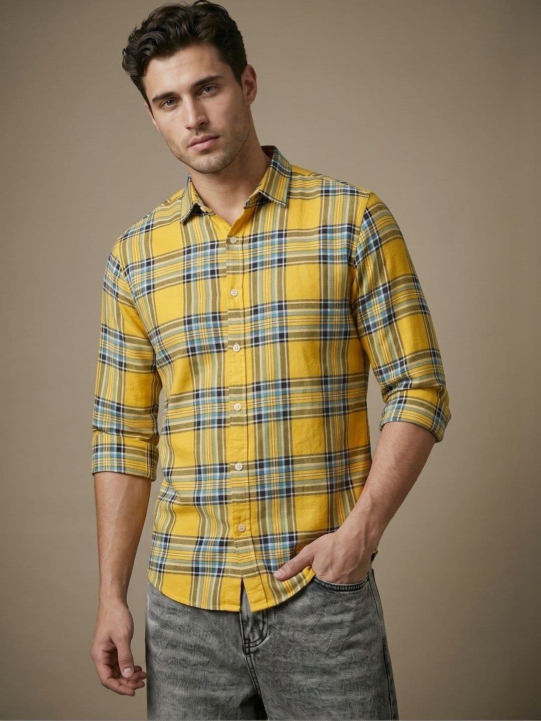 glitchez Men Slim Fit Tartan Checks Checked Casual Shirt - view 1