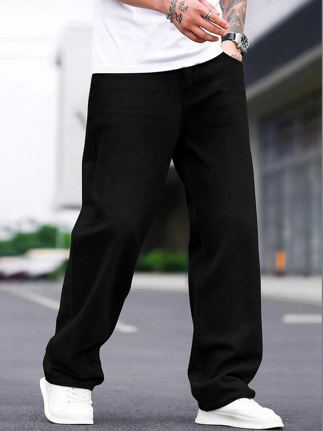 Moda Rapido Men Classic Wide Leg Mid-Rise Stretchable Jeans - view 1