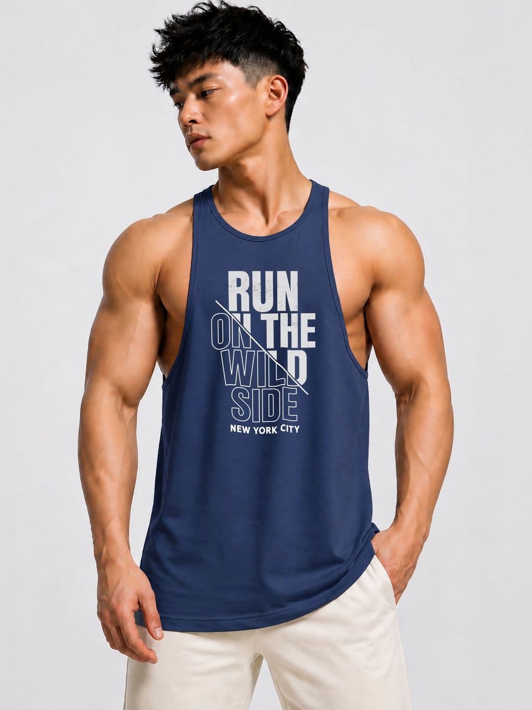 JUARI BE A GENTLEMAN Printed Cotton Gym Vest - view 1