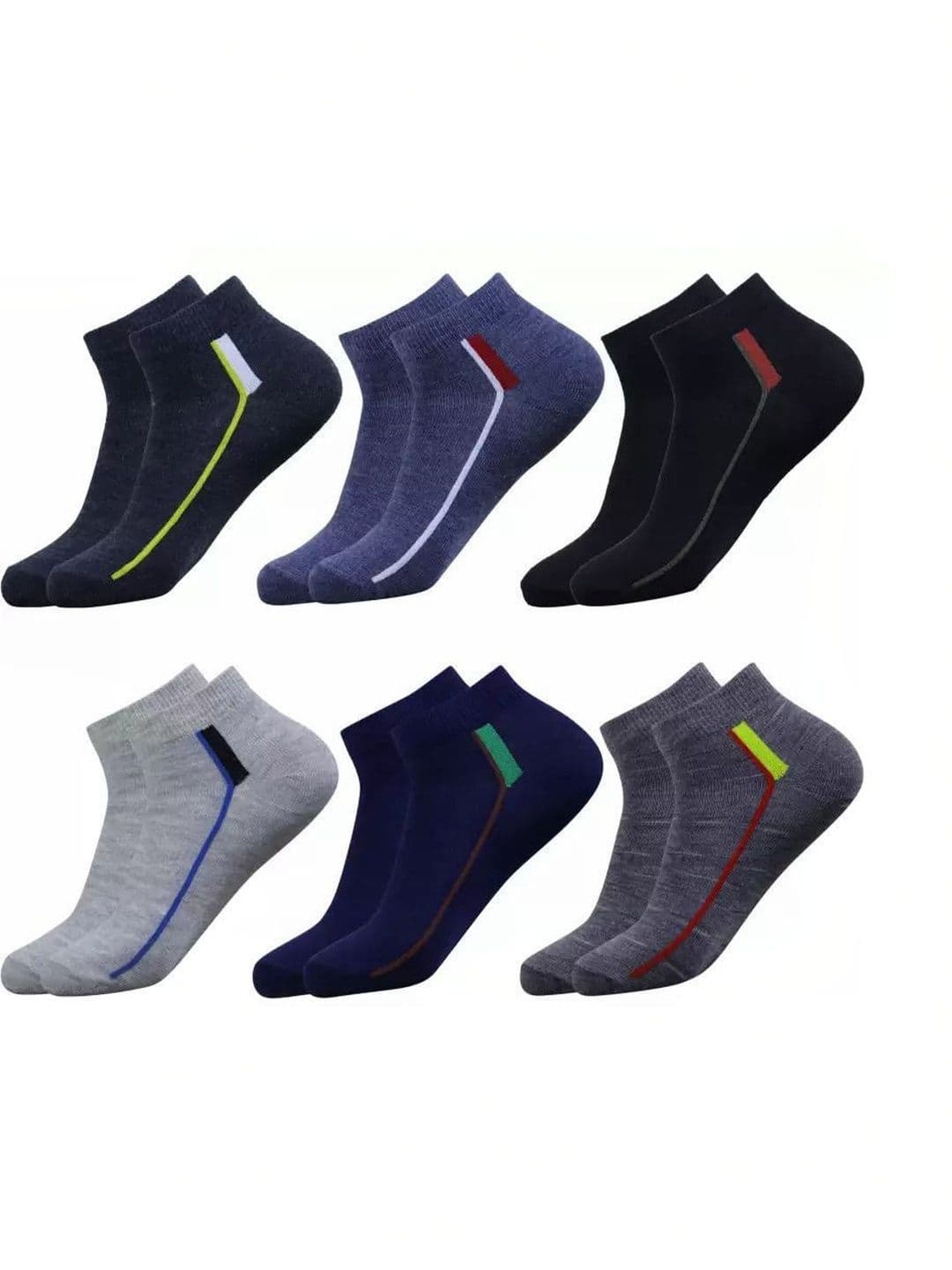 Blacktank Men Pack of 6 Cotton Patterned Ankle Length Socks - view 1