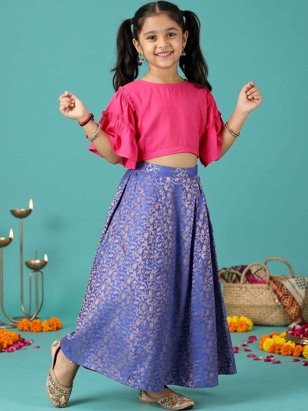 KiddoPanti Girls Ready to Wear Lehenga & - view 1