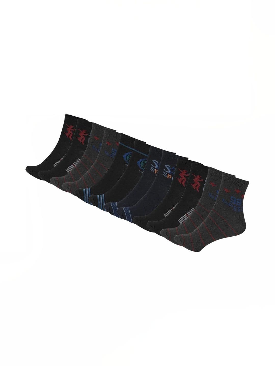 Blacktank Men Pack of 6 Cotton Patterned Calf Length Socks - view 1