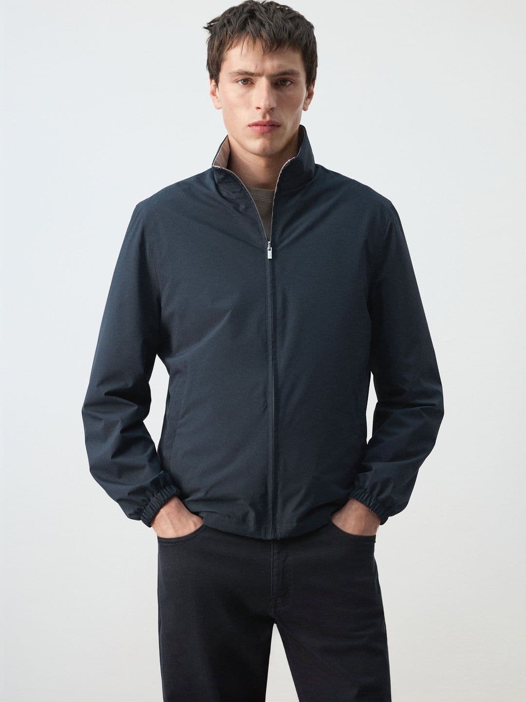 MANGO MAN Mock Collar Reversible Tailored Jacket - view 1