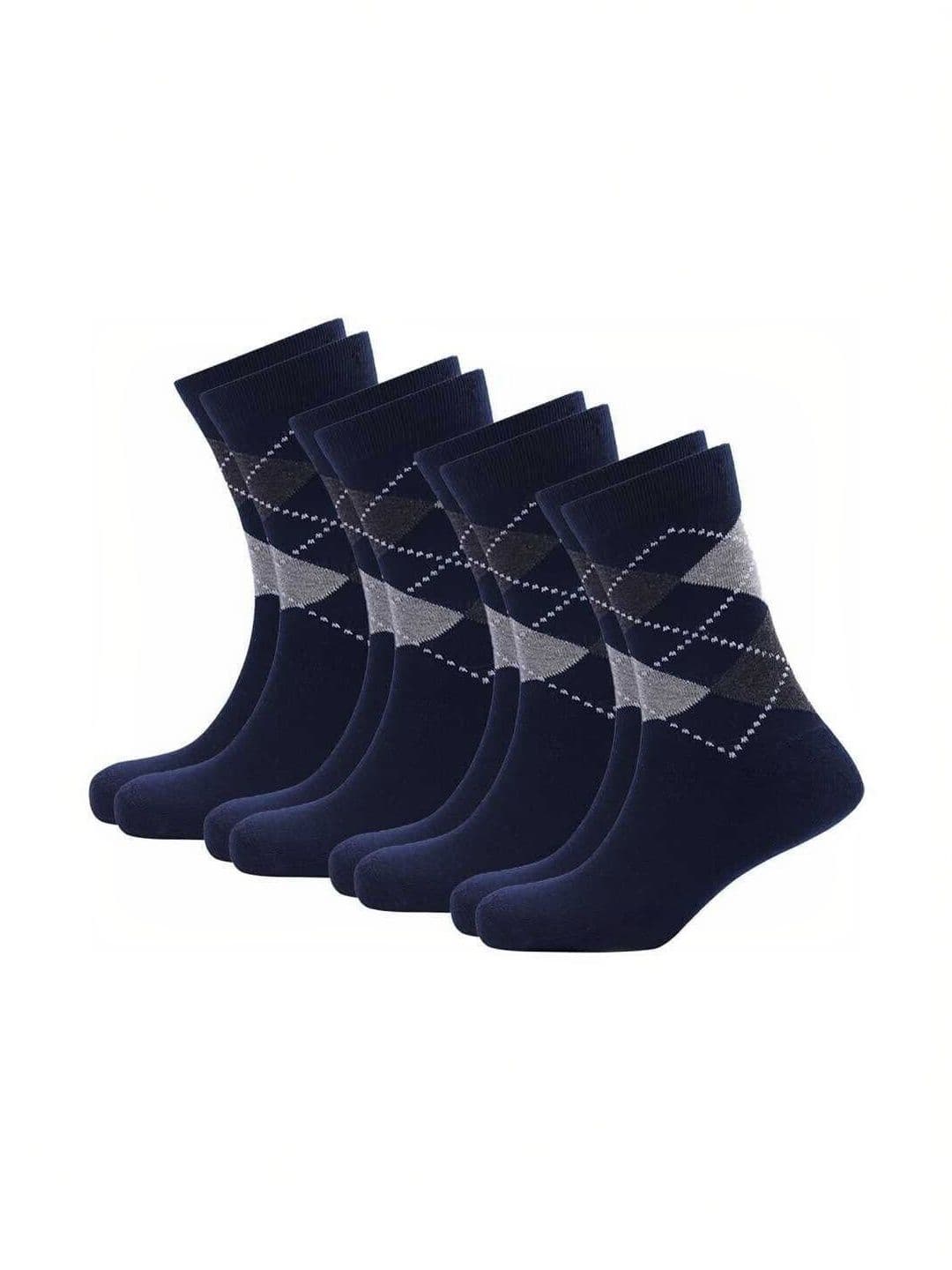 Blacktank Men Pack of 4 Cotton Patterned Calf Length Socks - view 1