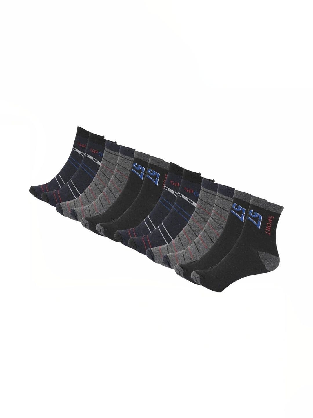 Blacktank Men Pack of 6 Cotton Patterned Ankle Length Socks - view 1