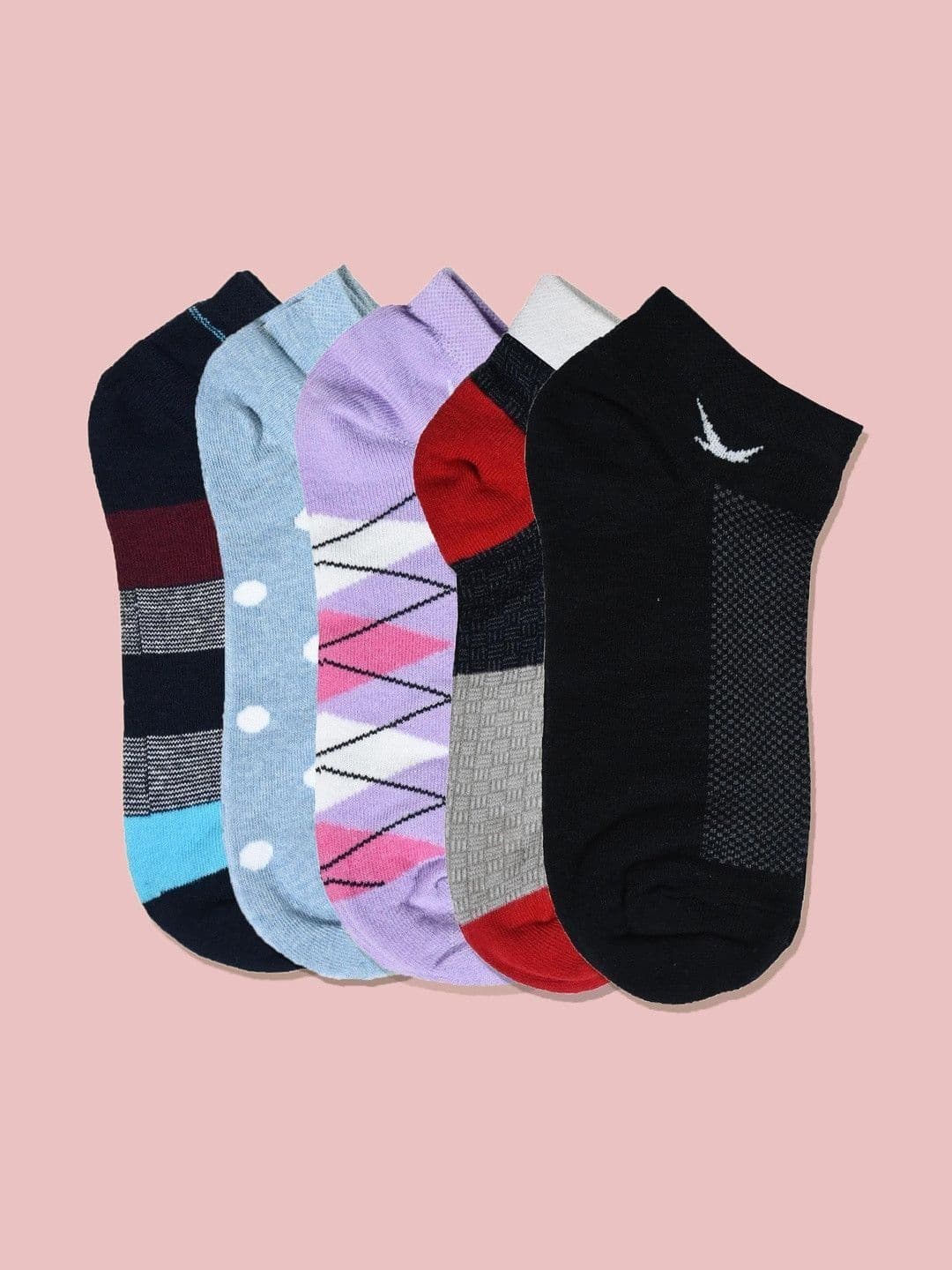 HiFlyers Men Pack of 5 Cotton Assorted Ankle Length Socks - view 1