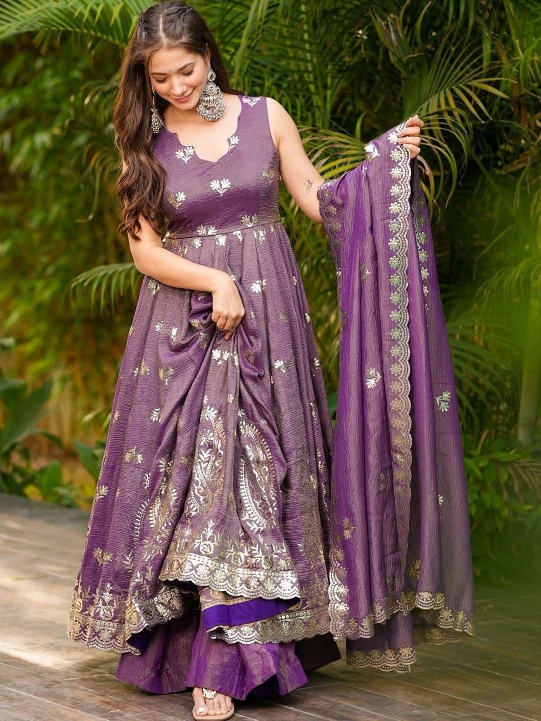 Moda Rapido Women Ethnic Motifs Printed Empire Kurta with Palazzos & With Dupatta - view 1