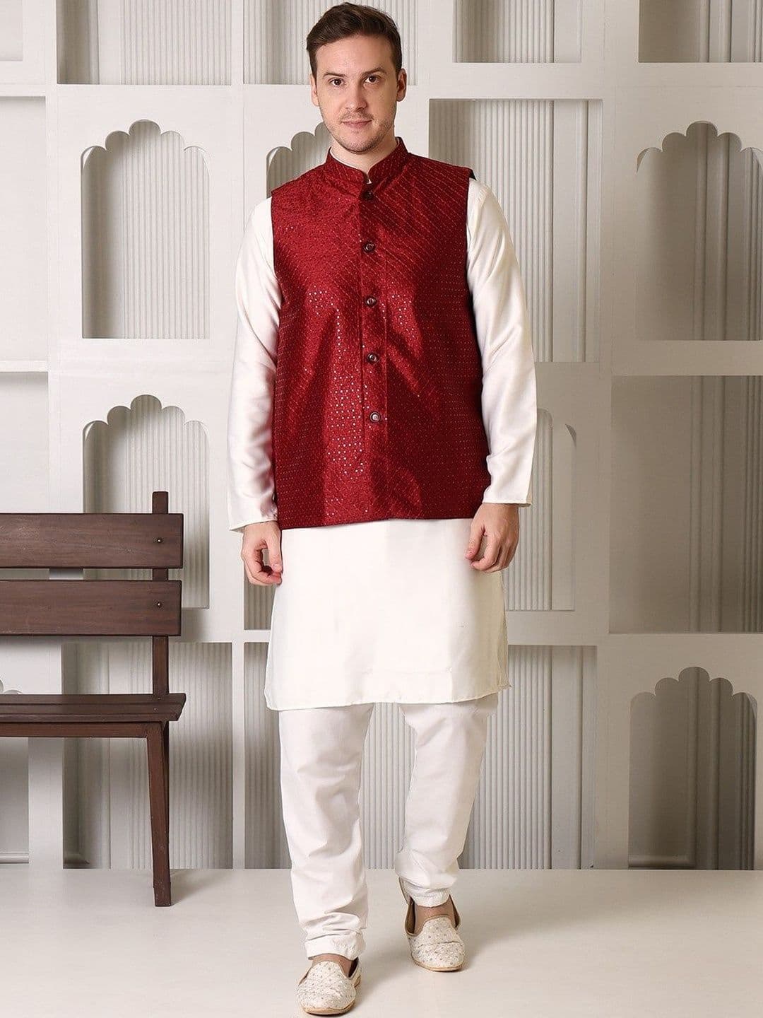 APPIX Embroidered Nehru Jackets - view 1