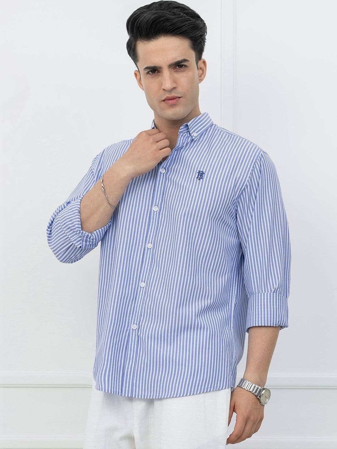 Red Tape Men Striped Printed Button-Down Collar Casual Shirt - view 1