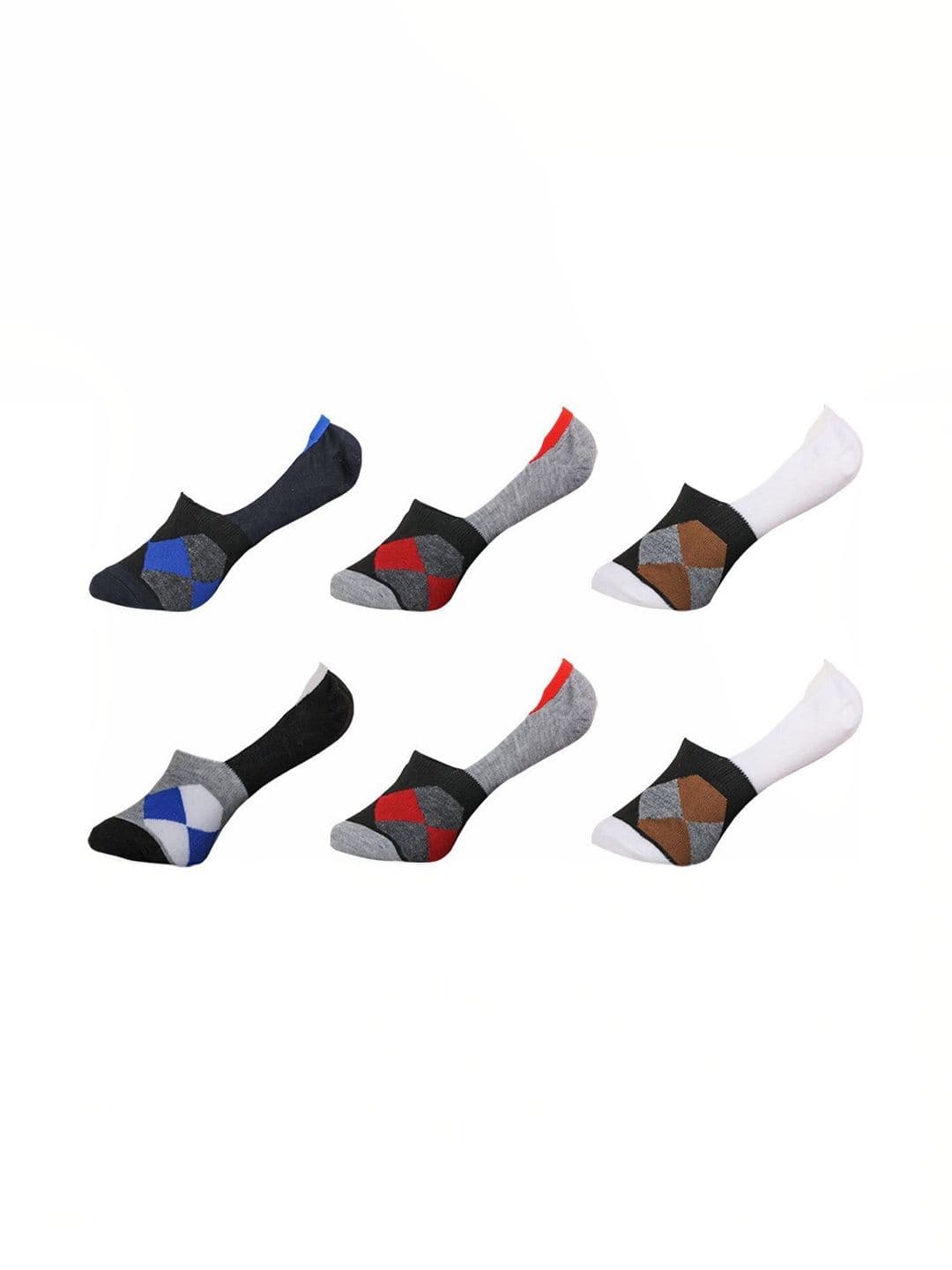 Blacktank Men Pack of 6 Cotton Patterned Shoe Liners Socks - view 1