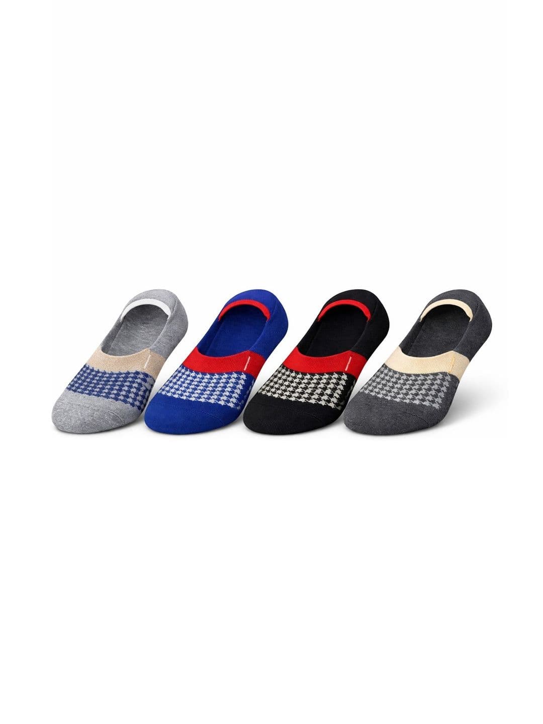 Blacktank Men Pack of 4 Cotton Patterned Shoe Liners Socks - view 1