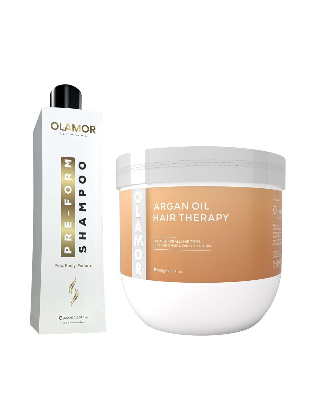 OLAMOR Set Of 2 Pre form Shampoo - 300 ml & Argan Oil Therapy - 500 g - view 1
