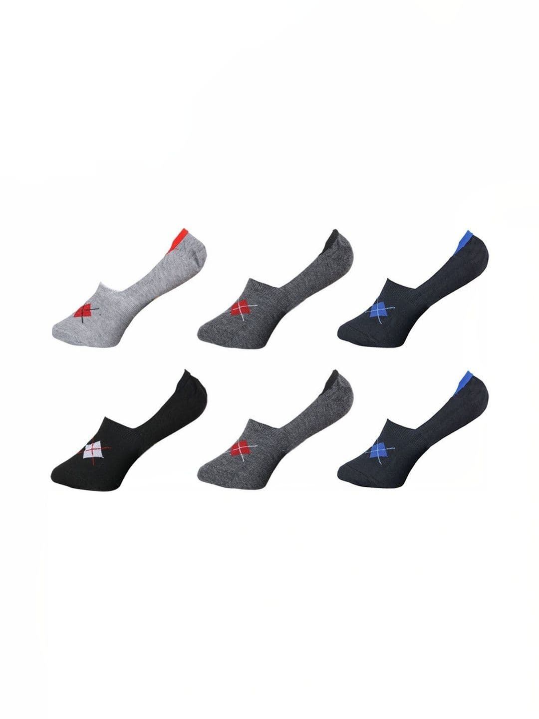 Blacktank Men Pack of 6 Cotton Patterned Shoe Liners Socks - view 1