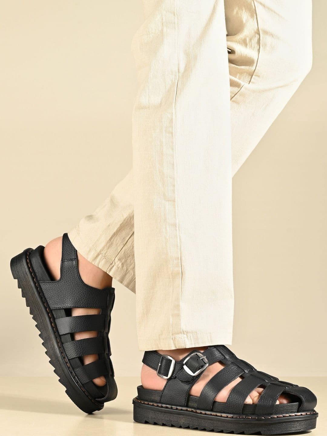 AfroJack Men Leather Fisherman Sandals - view 1