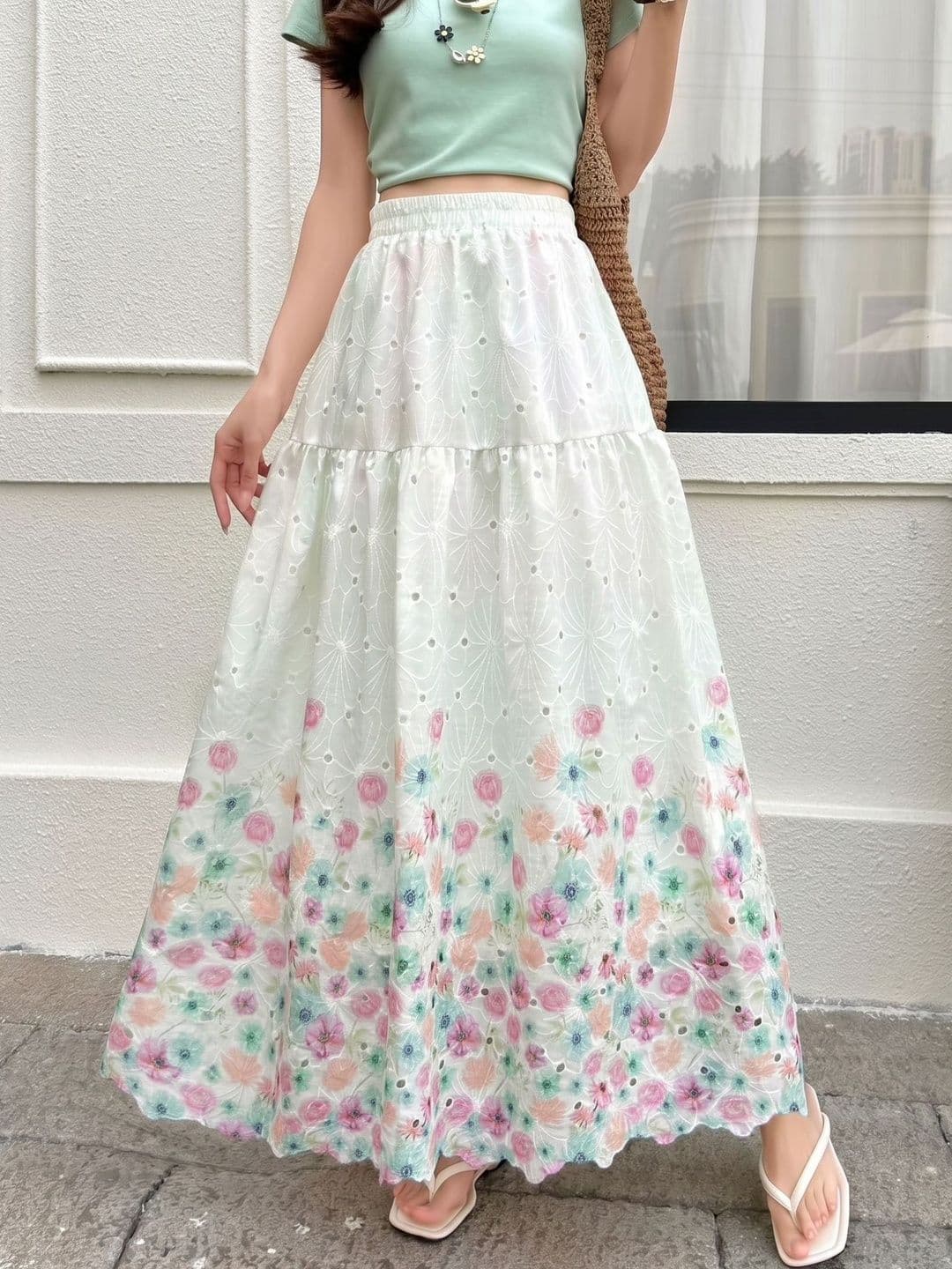StyleCast x Revolte Women Floral Tiered Maxi Tiered Skirt - view 1