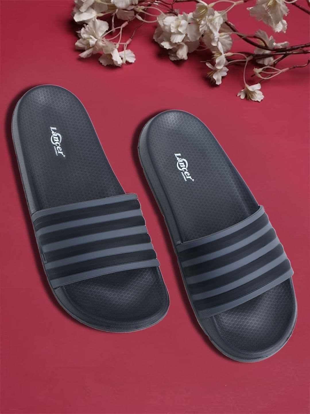 Lancer Men Striped Sliders - view 1